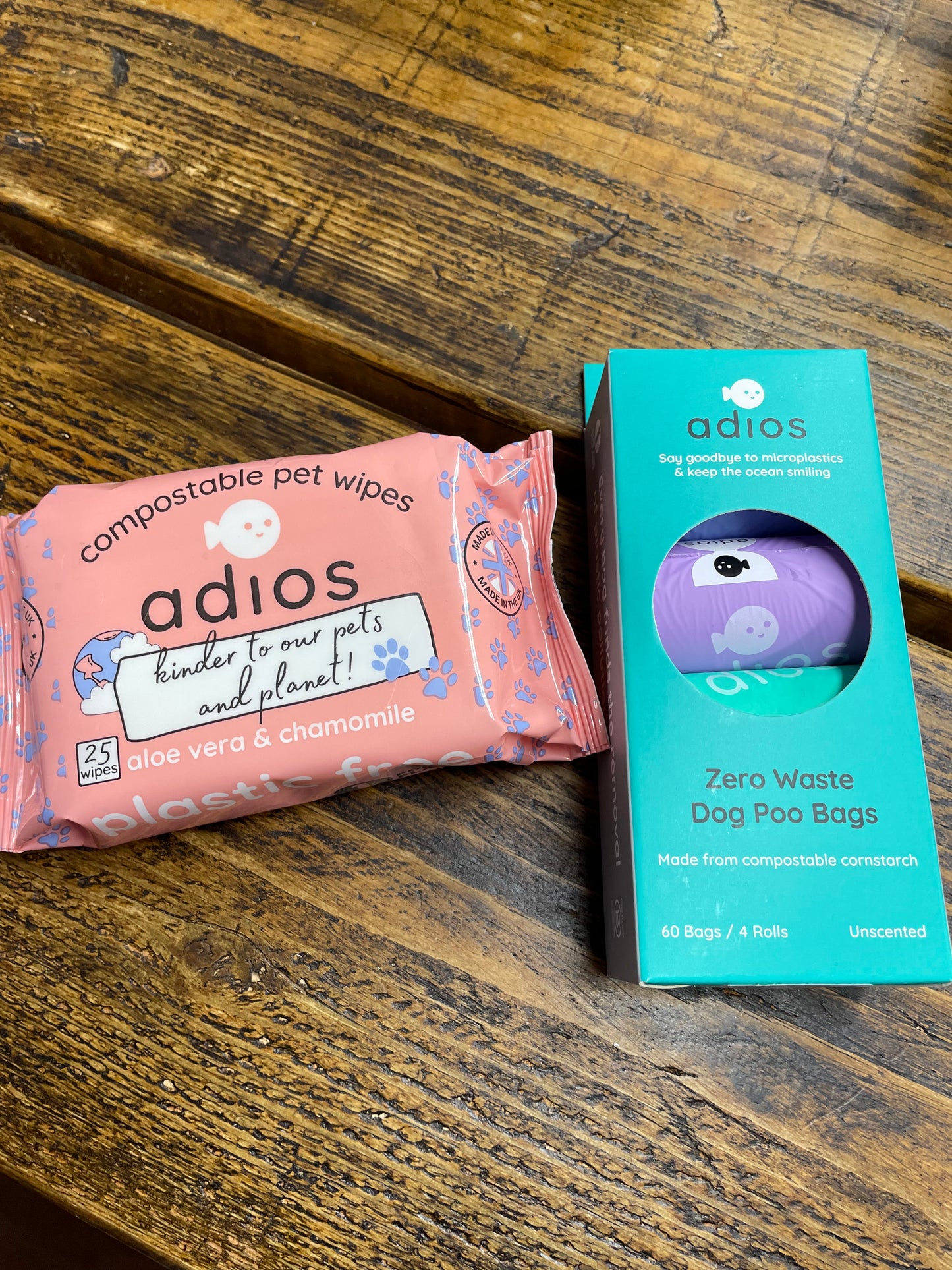 Adios Compostable Pet wipes